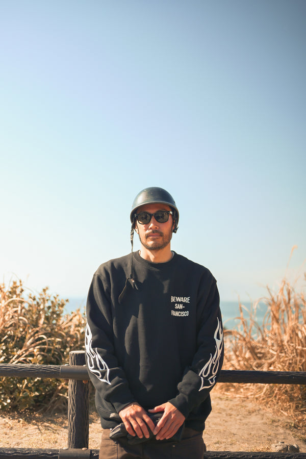 PAWG×BEWARE CHOPPER -EAGLE CREW SWEAT - BLACK