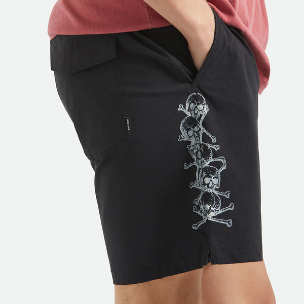 BRIXTON - EVERYDAY HYBRID SHORT 7" - BLACK/WHITE