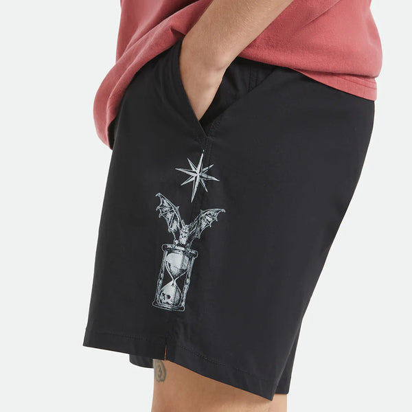 BRIXTON - EVERYDAY HYBRID SHORT 7" - BLACK/WHITE