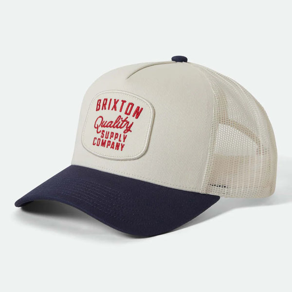 BRIXTON - HUBAL C NP MP TRUCKER HAT - OFF WHITE/MIDNIGHT BLUE