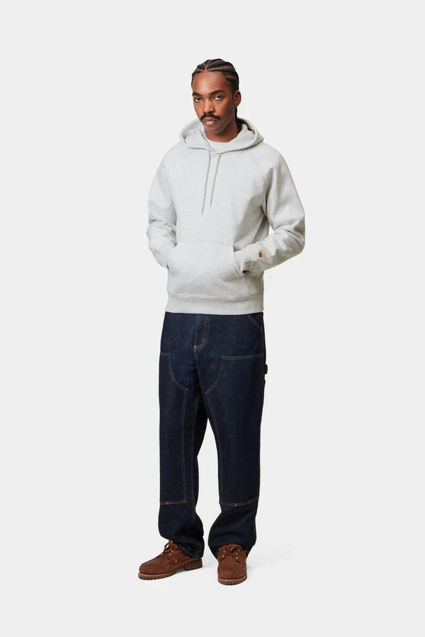 Carhartt WIP - HOODED CHASE SWEAT - ASH HEATHER / GOLD