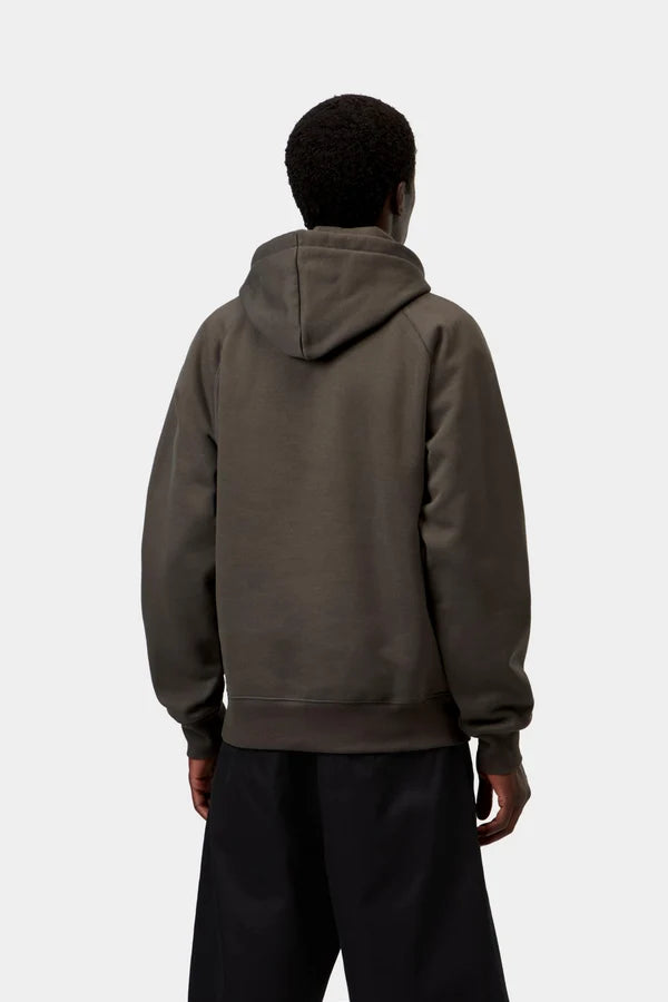 Carhartt WIP - HOODED CHASE SWEAT - SHUNGITE / GOLD