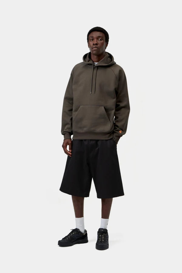 Carhartt WIP - HOODED CHASE SWEAT - SHUNGITE / GOLD