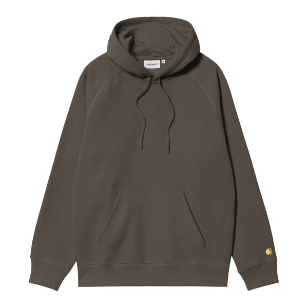Carhartt WIP - HOODED CHASE SWEAT - SHUNGITE / GOLD