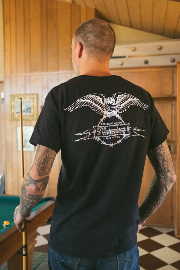 PLAINVIEW BEER - PLAINVIEW BEER PERCH T-SHIRT - BLACK