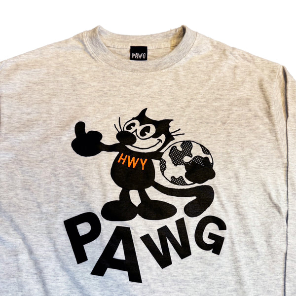 PAWG -  "FTW" L/S TEE - ASH GREY / NEON ORANGE
