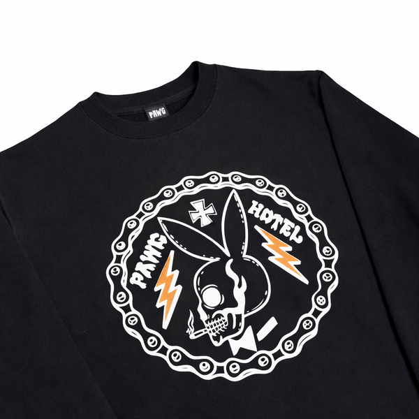 PAWG×HOTEL - BUNNY SWEAT - BLACK / ORANGE
