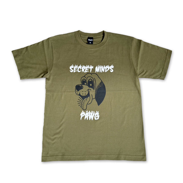PAWG - SECRET MINDS  TEE - OLIVE / LIGHT GREY