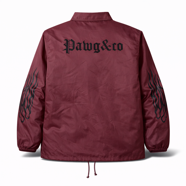 PAWG × Eary&Co - COLLABORATION NYLON COACH JACKET - MAROON