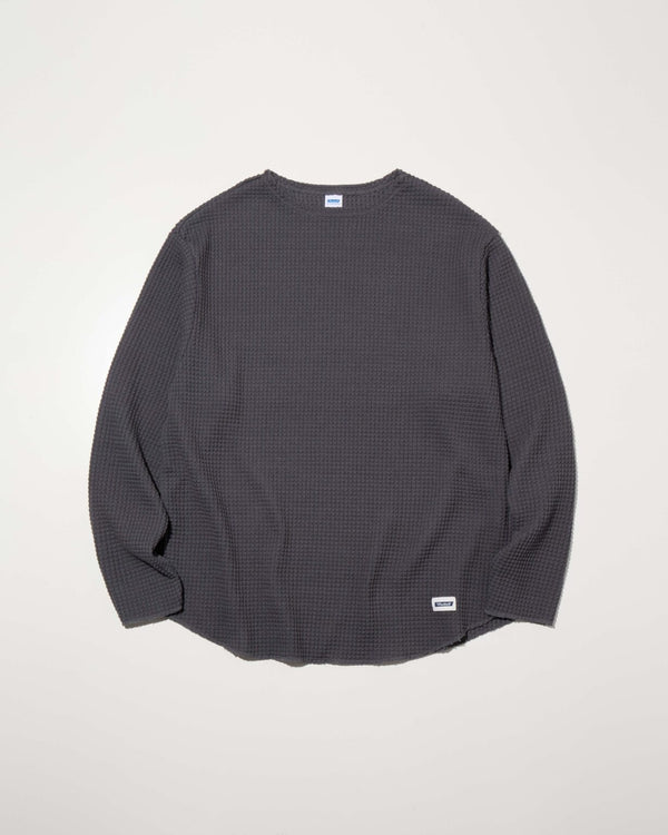 RADIALL - BIG WAFFLE - BOAT NECK T-SHIRT L/S - GRAY