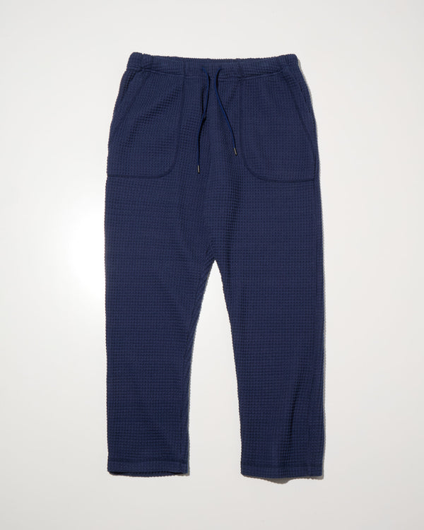 RADIALL - BIG WAFFLE -  STRAIGHT FIT EASY PANTS - NAVY