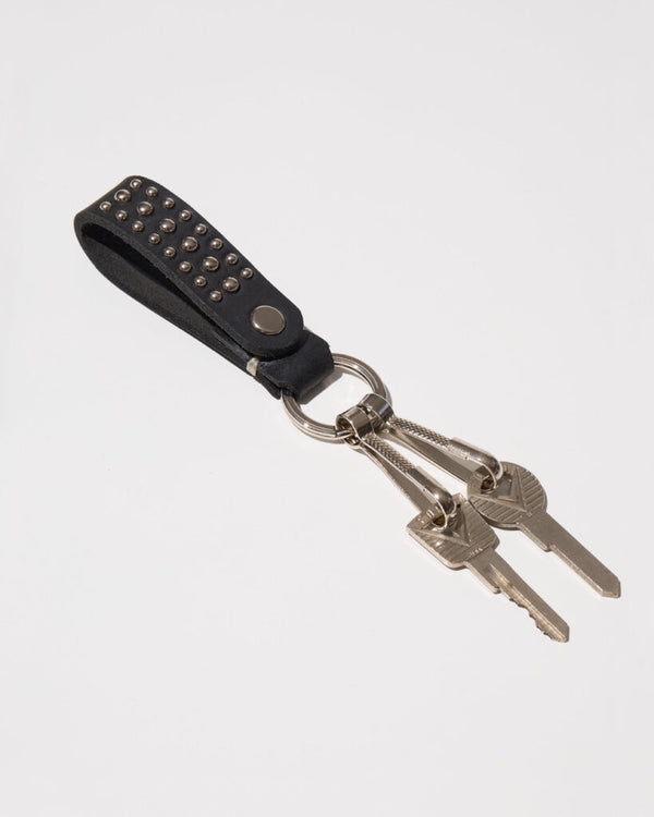 RADIALL - RHODES - LEATHER KEY HOLDER/STUDS -  BLACK