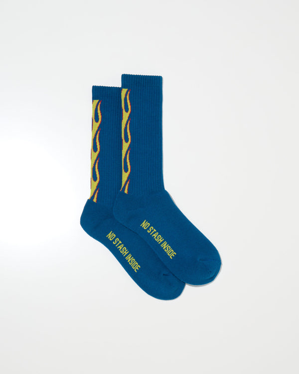RADIALL - FLAMES - 1PAC SOX LONG - DARK BLUE