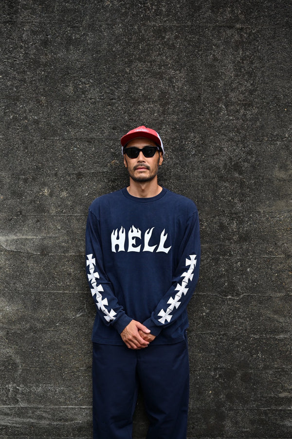 PAWG - HELL L/S TEE -FADED NAVY