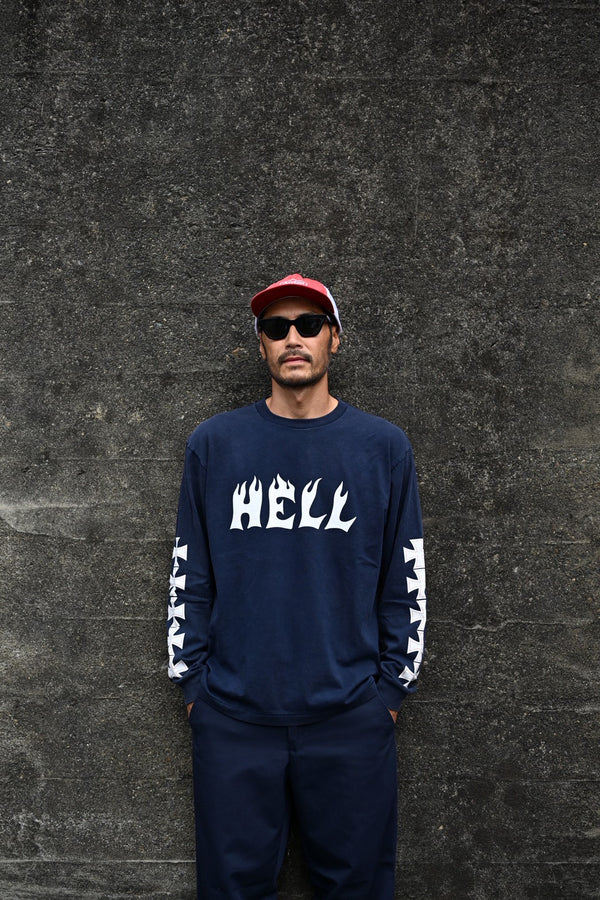 PAWG - HELL L/S TEE -FADED NAVY