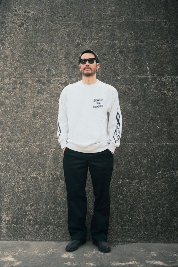 PAWG×BEWARE CHOPPER -EAGLE CREW SWEAT - ASH GRAY