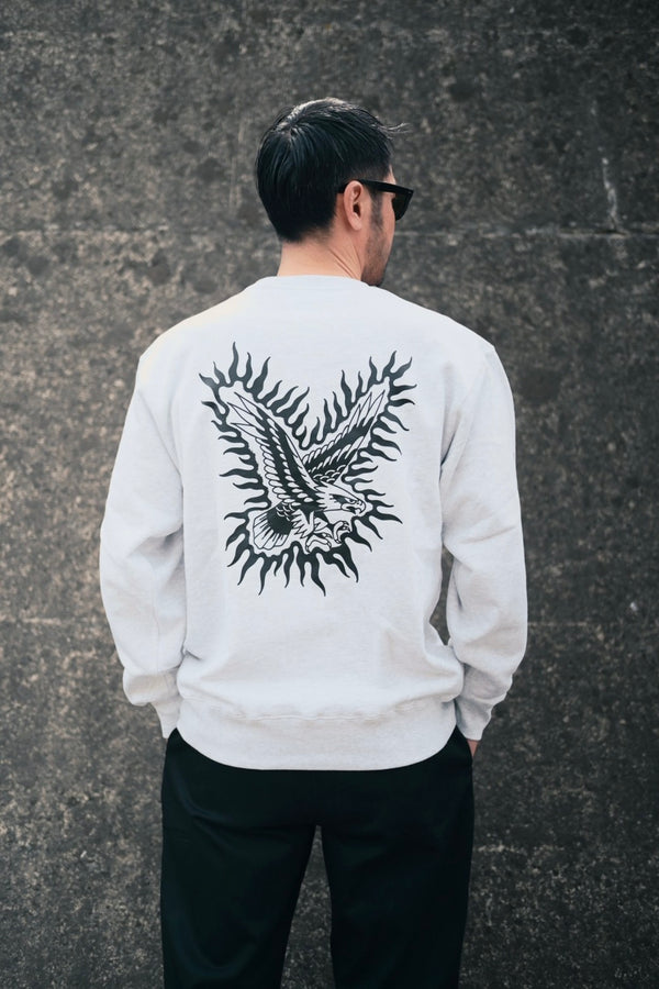 PAWG×BEWARE CHOPPER -EAGLE CREW SWEAT - ASH GRAY