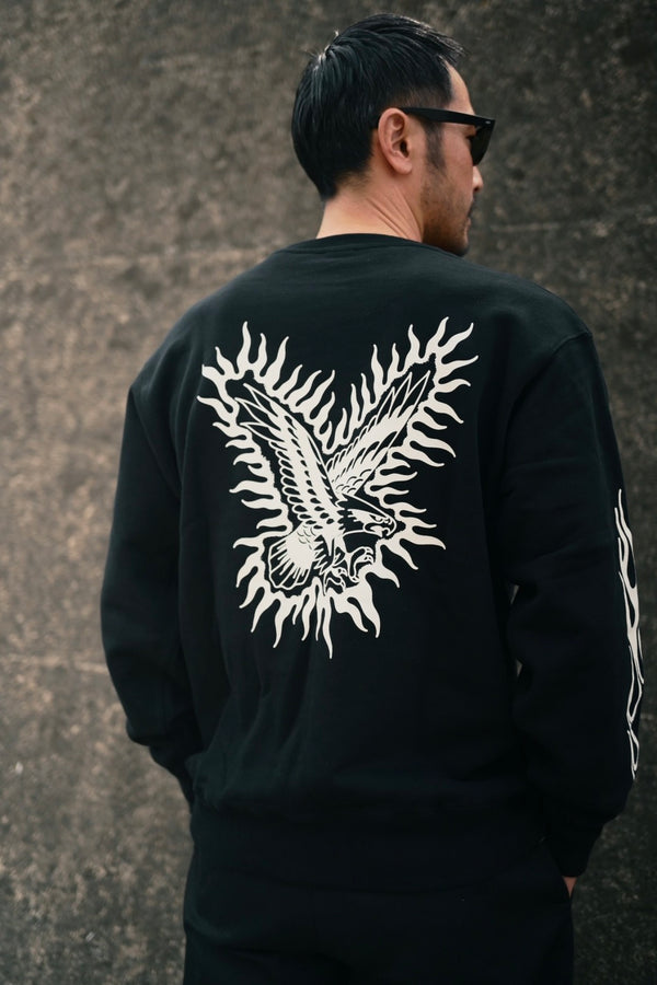 PAWG×BEWARE CHOPPER -EAGLE CREW SWEAT - BLACK
