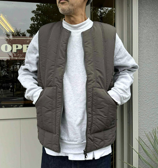 BIGMIKE - VERTICAL QUILTING VEST - CHARCOAL