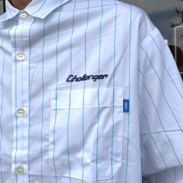 CHALLENGER - L/S STRIPE MECANIC SHIRT - WHITE