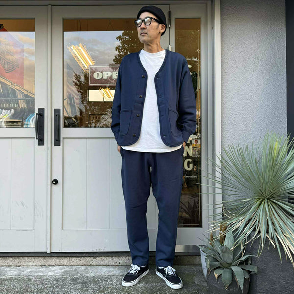ARMY TWILL - SWEAT CARDIGAN - NAVY