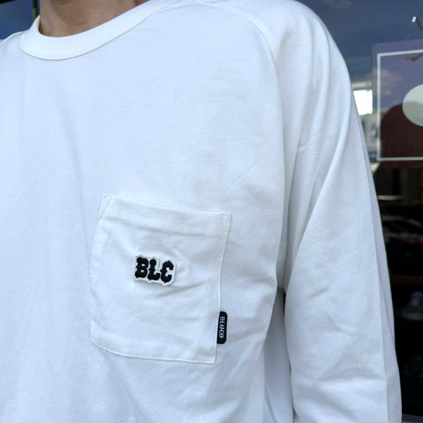 BLUCO - DRYCOTTON RAGLAN POCKET T-SHIRT L/S -BLC- WHITE
