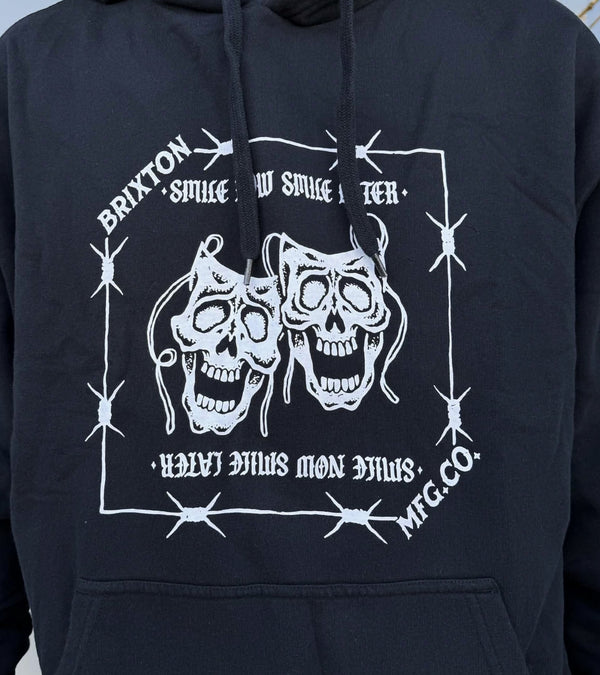 BRIXTON - SMILE ALWAYS RELAXED HOODIE - BLACK