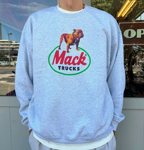 MACK TRUCKS - 70S LOGO CREW SWEAT - ASH GREY