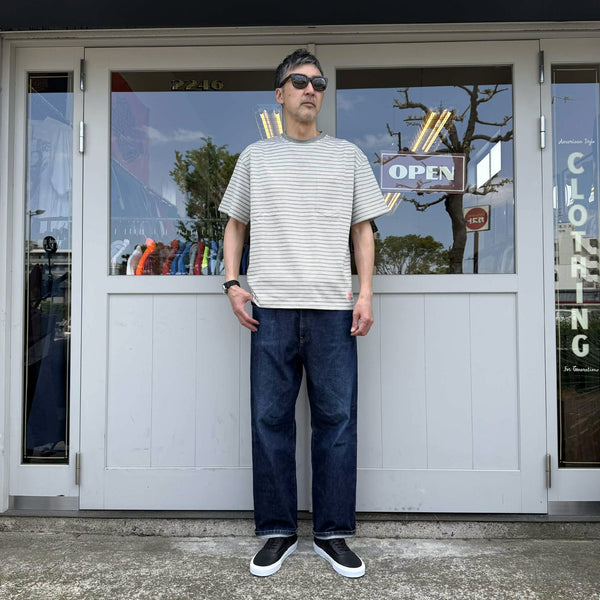 BIGMIKE - PIN BODER SUNGLASSSE POCKET S/S TEE - GRAY×WHITE