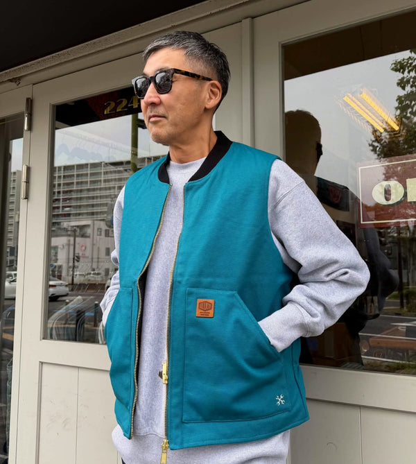 BLUCO - RIB COLLOR DUCK VEST - MINT