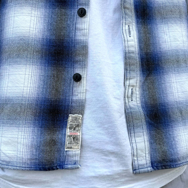 HOUSTON - VINTAGE OMBRE CHECK VIYELLA SHIRT - BLUE