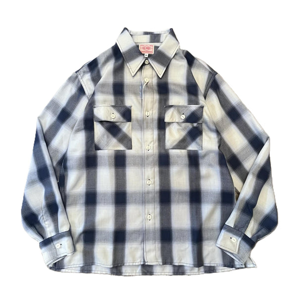 BIGMIKE - RAYON MIX OMBRE L/S SHIRTS - WHITE×BLUE