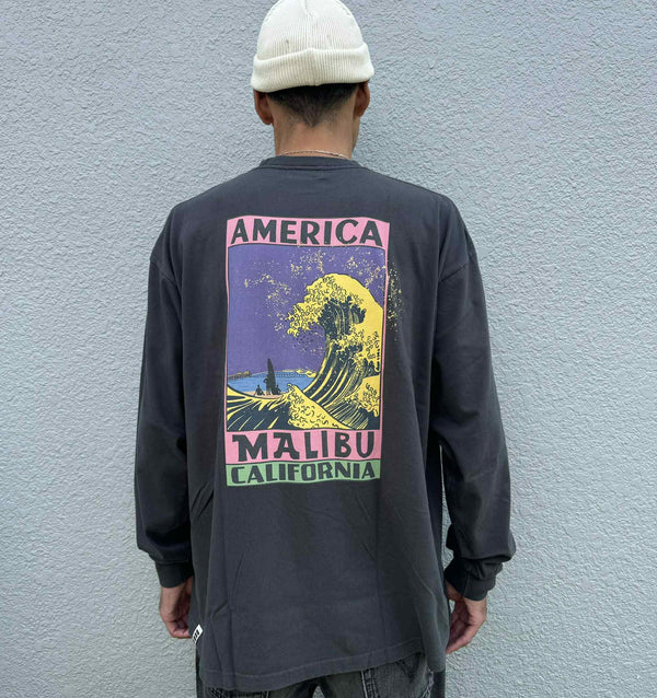 ILL ONE EIGHTY - AMERICAN WAVE  L/S TEE - BLACK