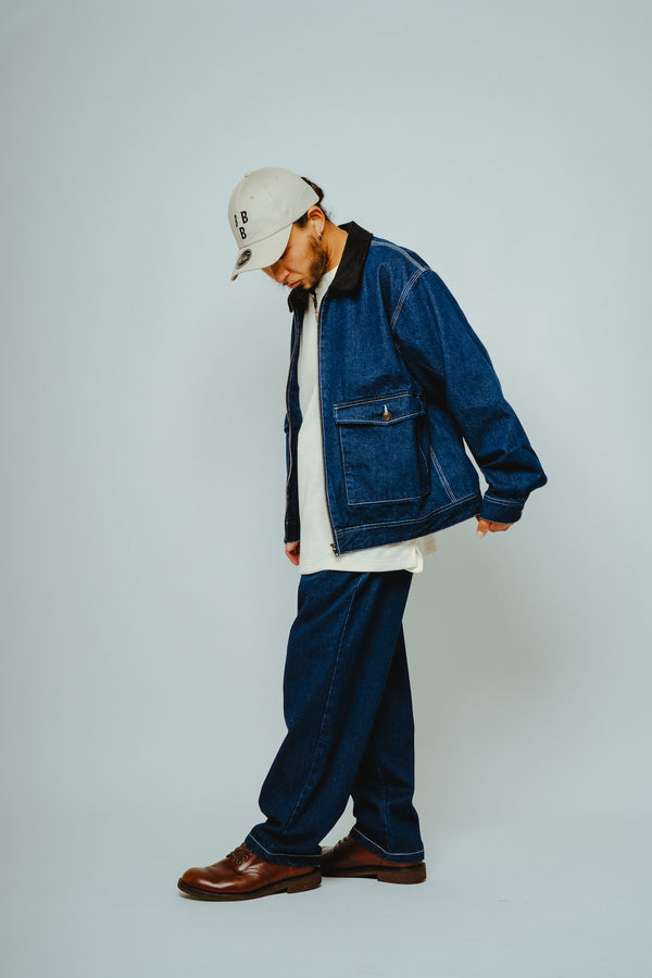 BIGMIKE - DENIM TRACKER JACKET - D.INDIGO