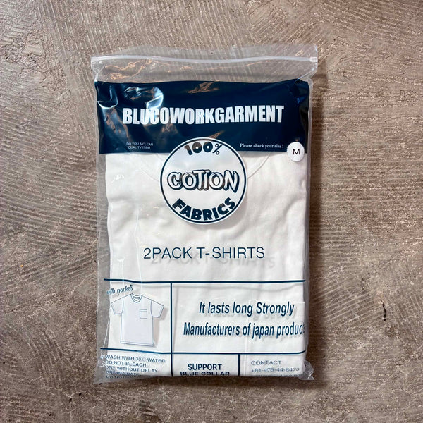 BLUCO - 2-PACK POCKET T-SHIRTS - WHITE