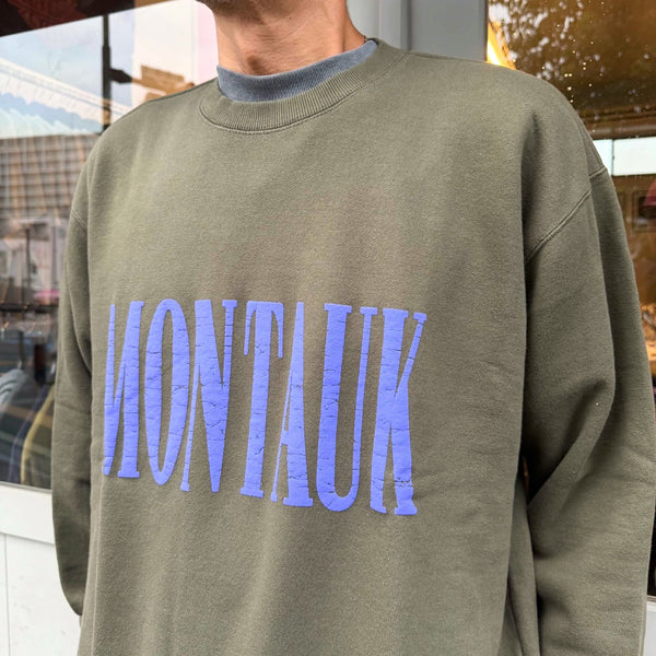 ILL ONE EIGHTY - "MONTAUK " CREW SWEAT SHIRT - OLIVE
