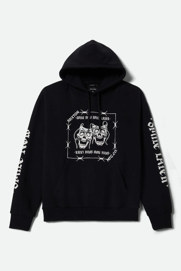 BRIXTON - SMILE ALWAYS RELAXED HOODIE - BLACK