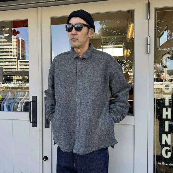 JACKMAN - WOOL COACH SHIRTS - HEATHER CHARCOAL