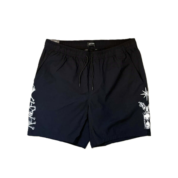 BRIXTON - EVERYDAY HYBRID SHORT 7" - BLACK/WHITE