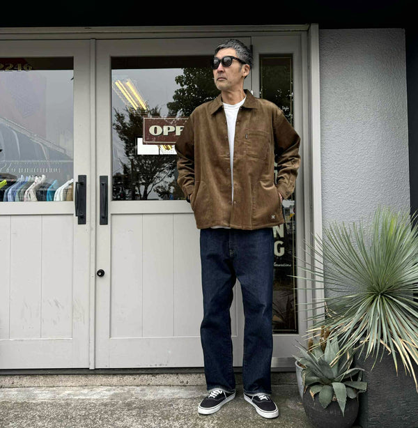 BLUCO - CORDUROY WORK SHIRT - OLIVE BROWN