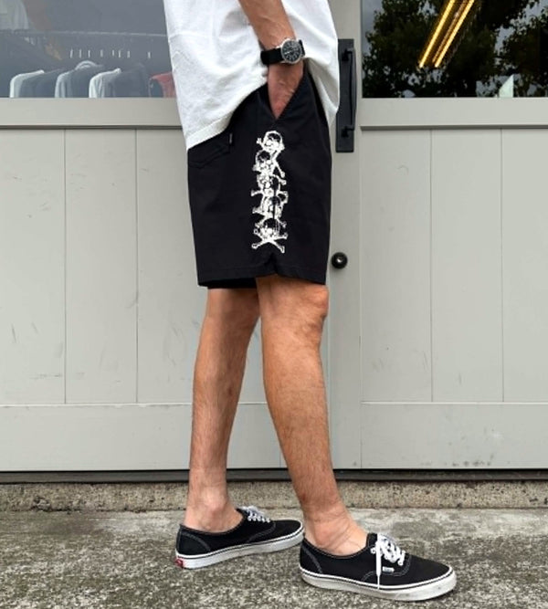 BRIXTON - EVERYDAY HYBRID SHORT 7" - BLACK/WHITE