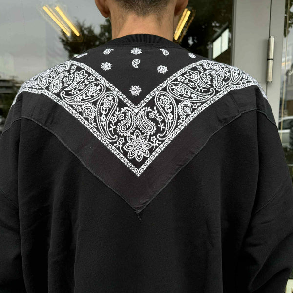 ILL ONE EIGHTY - VTG BANDANA SWEATSHIRT(LOOSE FIT) - BLACK