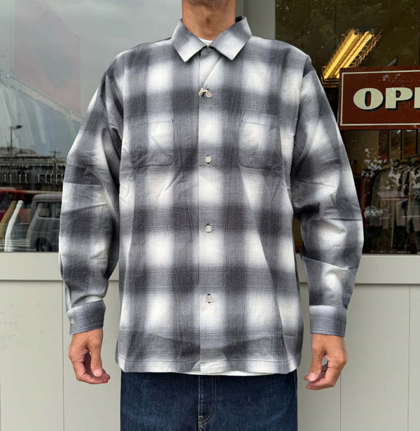 HOUSTON - PRINT FLANNEL O/C SHIRT - BLACK