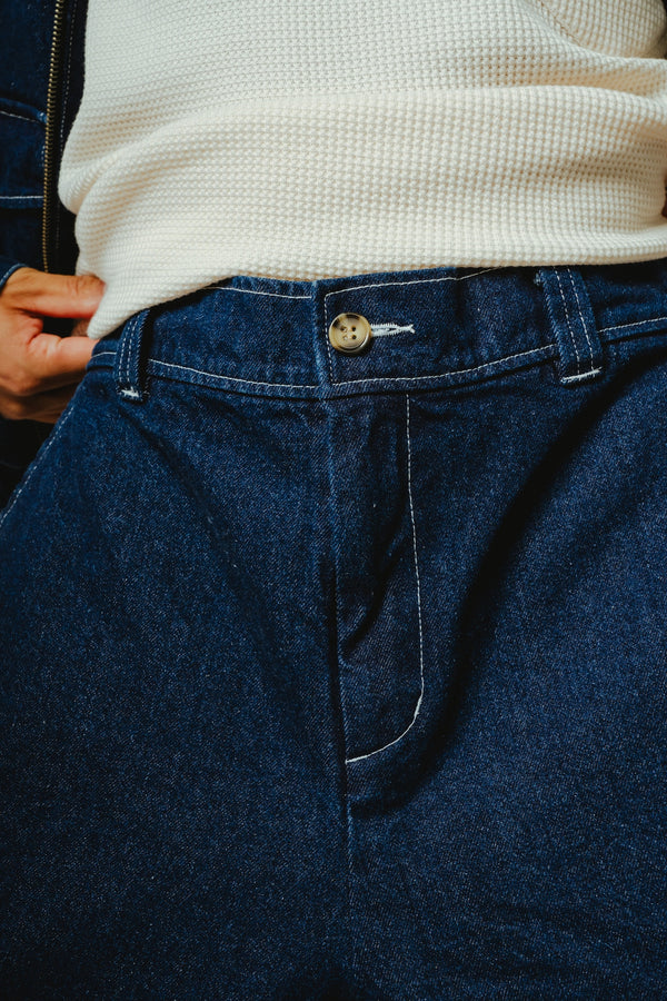 BIGMIKE - DEMIM EASY PANTS - D.INDIGO