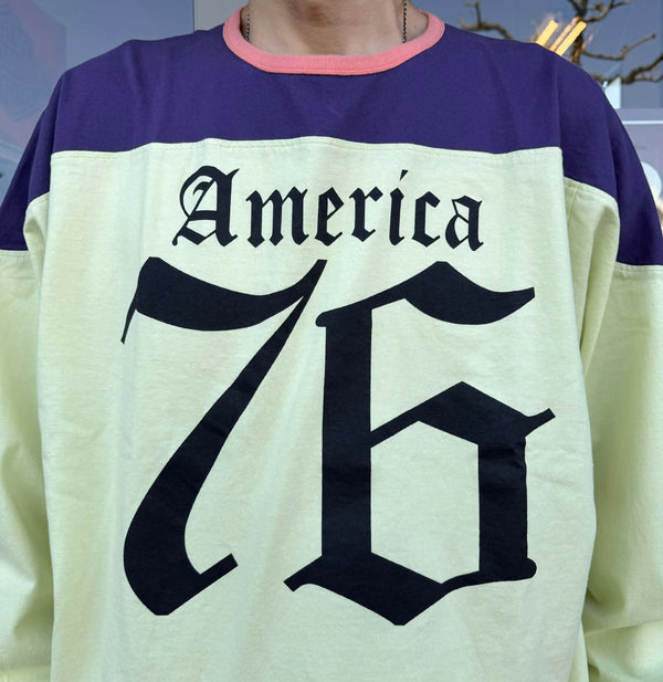 ILL ONE EIGHTY - AMERICA 76 FOOTBALL TEE - LIME