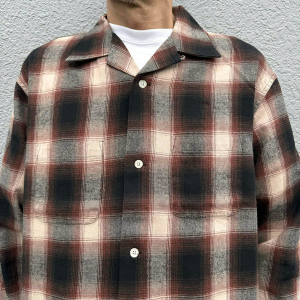 FIVE BROTHER -  CHECK ONE-OP SHIRT - BROWN