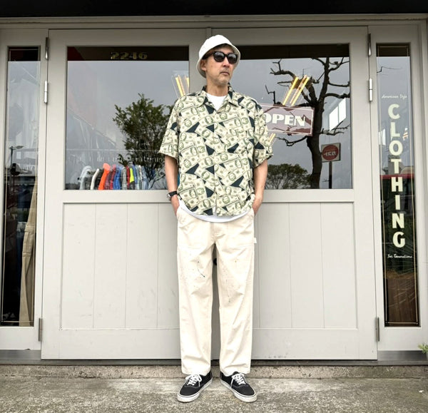 TOWNCRAFT -  PRINTED LOOP COLLAR SS SHIRT - DOLLAR