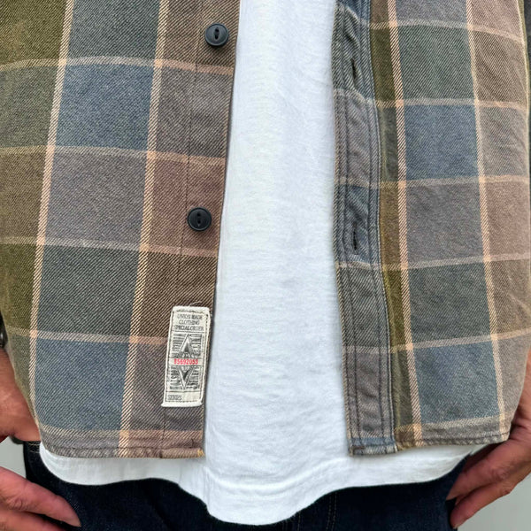HOUSTON - VINTAGE AMERICAN CHECK VIYELLA SHIRT - OLIVE