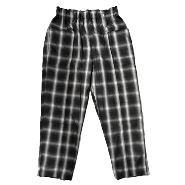 BIGMIKE - RAYON MIX OMBRE EASY PANTS - BLACK x WHITE