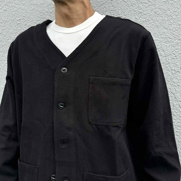 BIGMIKE - HEAVY FLANNEL CARDIGAN - BLACK